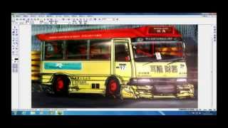 香港改裝小巴賽車 Photoimpact上色過程 Coloring of Racing HK Minibus [upl. by Eldwin935]