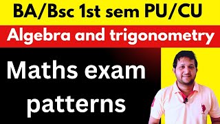 Bsc 1st sem math sample paper  Algebra and trigonometry  Punjab university  Chandigarh university [upl. by Aleekat]