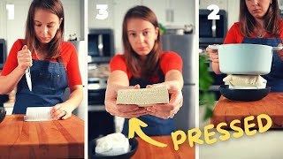 How to Press Tofu Easy Way 🥫 [upl. by Lattonia]