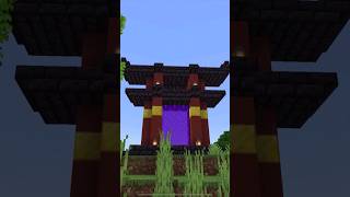 Torii gate ⛩ Nether portal ideas Japanese minecraft minecraftshorts minecraftpe minecraftmemes [upl. by Eirdua]