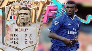 92 FUT BIRTHDAY ICON DESAILLY PLAYER REVIEW FIFA 23 [upl. by Halyhs323]