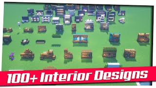 Minecraft  100 Interior Decoration Ideas and Designs Inspiration amp Tips World Download [upl. by Ahseihs]