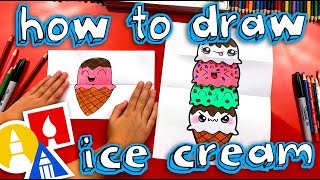 How To Draw An Ice Cream Tower Folding Surprise [upl. by Hadeehsar771]