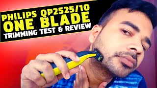 Philips QP252510 OneBlade Review and Live Trimming test in Hindi  Best Beard Trimmer under 2000 [upl. by Lraep]