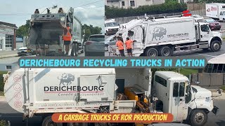 Several Derichebourg Canada Environnement trucks on Laval recycling  Filmed in Summer 2023 [upl. by Ennairrek]