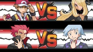 Pokemon Red amp Lance VS Cynthia amp Steven [upl. by Hsetirp]