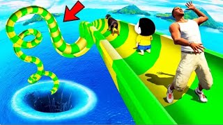 FRANKLIN TRIED TWO WAY LOOP MEGA RAMP PARKOUR CHALLENGE IN GTA 5  SHINCHAN and CHOP GAMPLAY [upl. by Kcirdes]