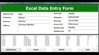 How To Create An Excel Data Entry Form With A UserForm  Full Tutorial [upl. by Waligore139]