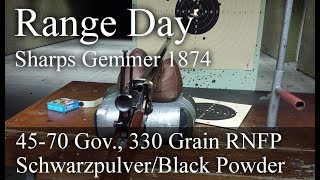 Range Day Sharps Gemmer 1874 4570 Gov 330 Grain RNFP slow motion [upl. by Faso]