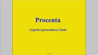 Procenta  výpočet procentové části [upl. by Nisior]