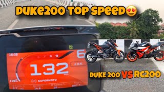 NEW KTM DUKE 200 TOP SPEED😍  RC200 vs DUKE 200😱 BIKE ME AAG LG GYII😭 [upl. by Aikas]