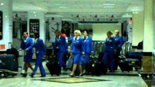 KLM Cabin Crew Arrive At Entebbe Airport [upl. by Ezarras]