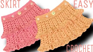 Cómo tejer FALDAS a crochet para niñas fácil y rápido Tutoríal [upl. by Walford]