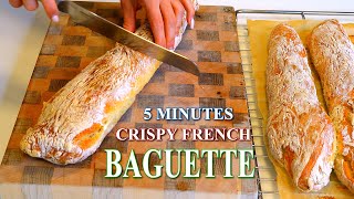 5 minutes French Baguette Recipe Easy [upl. by Ainirtak]