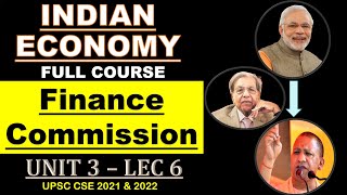 UNIT 3 LEC 6  FINANCE COMMISSION  INDIAN ECONOMY  UPSCCSE UPPSC amp OTHERS [upl. by Nekcarb]