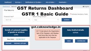 GST Returns Dashboard GSTR 1 and GSTR 2A Basic Guide [upl. by Aehtna]