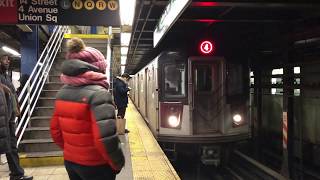 NYC Subway ⁴ᴷ  R142A 4 Train at Union Square [upl. by Kcinomod]