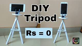 Diy Tripod  How to make a tripod at home  tripod for mobile phone  mobile stand Banis Fun Place [upl. by Berman]