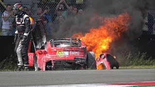 Donkervoort D8 GTO CATCHES FIRE AFTER HARD CRASH [upl. by Gwenn]