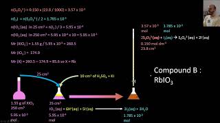 Redox titration with thiosulfate  Calculation  A Level Chemistry AQA OCR Edexcel [upl. by Adiahs]