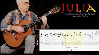 quotJuliaquot Easy Fingerpicking guitar tab by Martin Patrick Classical guitar tab and score [upl. by Aizirk]