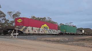 5MP2 PN Steelie  intermodal Melbourne to Perth 1810 12924 Ararat West VIC [upl. by Torin]