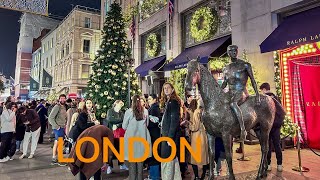 🇬🇧 London Walk  Early Christmas scene at Mayfair luxury district  Christmas lights 2024 [upl. by Qirat]