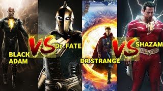 black adam vs dr strange dr fate vs Shazam battle explained hindi marvel drstrange superman [upl. by Damara50]