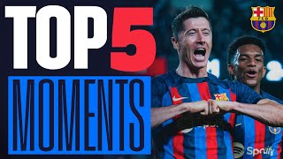 ROBERT LEWANDOWSKI PICKS HIS TOP 5 LA LIGA MOMENTS 🏆 [upl. by Nimajneb378]