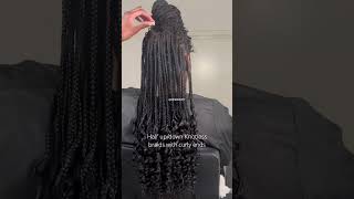 Half updown knotless with curly ends  Goddess braids  Styling video  BRAIDED BY T [upl. by Ziul77]