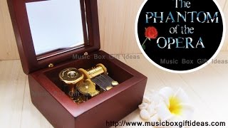 Wooden Wind Up Clorkwork Music Box Sankyo The Phantom of the Opera Theme Soundtrack [upl. by Arihsaj112]