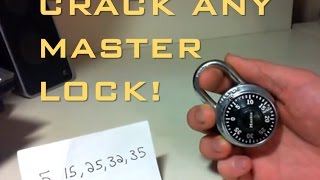 Crack a Masterlock combination lock in 60 seconds Without knowing the combo [upl. by Nolur743]