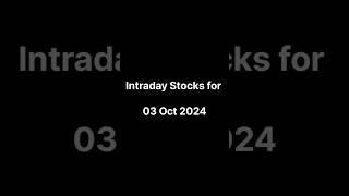 Best Intraday Stocks for Tomorrow  3 Oct  Best Swing Trading Stocks [upl. by Gottuard]