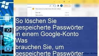 So löschen Sie gespeicherte Passwörter in einem GoogleKonto [upl. by Kihtrak]