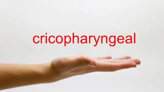 How to Pronounce cricopharyngeal  American English [upl. by Asiek]