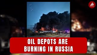 Oil bases in Voronezh and Perm are burning in Russia [upl. by Attiuqal]