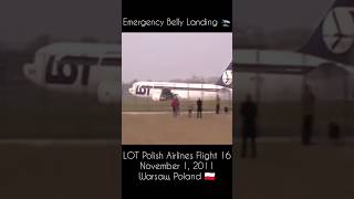 LOT Polish Airlines Flight 16 Boeing 767 Emergency Belly Landing shorts planecrash mayday [upl. by Ammadas]