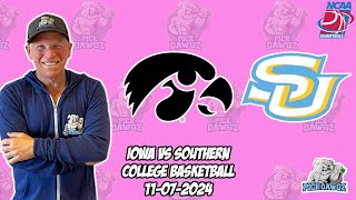 Iowa vs Southern 11724 Free College Basketball Picks and Predictions  NCAAB Pick [upl. by Eesdnyl]