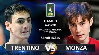 Semifinals of Italian Volleyball SuperLega 20232024  Trentino vs Monza [upl. by Anitnas648]