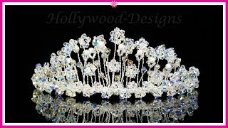 Handmade Bridal Wedding Tiara Made With Swarovski Crystal Element  Crystal Fairy Tiara [upl. by Lhadnek]