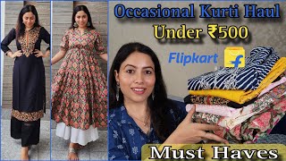 Flipkart Kurti Haul  Starts At ₹359  AnarkalisChikan Embroidered Occasional Wear KurtiKurtas [upl. by Aerdnua783]