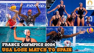 Womens Water Polo USA Lose Match to Spain in Prelims  Olympics 2024 [upl. by Raymund]