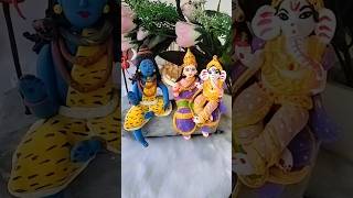 Chotu se ganesha idol making processshiv pariwar diy  super clay shorts diy [upl. by Bartholomew]