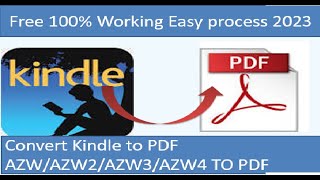 convert kindle books to pdf 2023  Convert Kindle To PDF  convert azw to pdf  kindle to pdf drmre [upl. by Razaile]