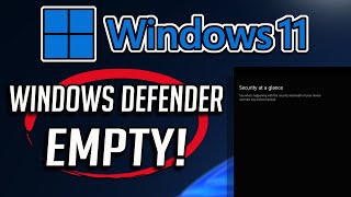 Fix Security at a Glance Windows 11 blank  Empty Windows Defender App 2024 [upl. by Nerad]