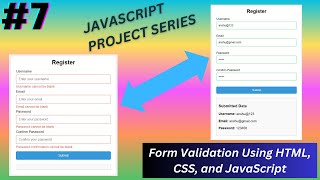 Form Validation Using HTML CSS and JavaScript 7 [upl. by Aleekahs715]