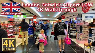 London Gatwick Airport Walkthrough 4K 2024 ✈️🇬🇧 LGW Walk with North Terminal South Terminal [upl. by Aneekan]