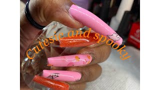 Coffin cute spooky nails  using temu cheap products [upl. by Aubert]