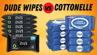 DUDE Wipes vs Cottonelle Flushable Wipes [upl. by Annairt]