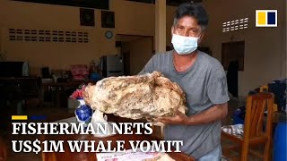 Thai fisherman finds whale vomit worth over US1 million [upl. by Annua]